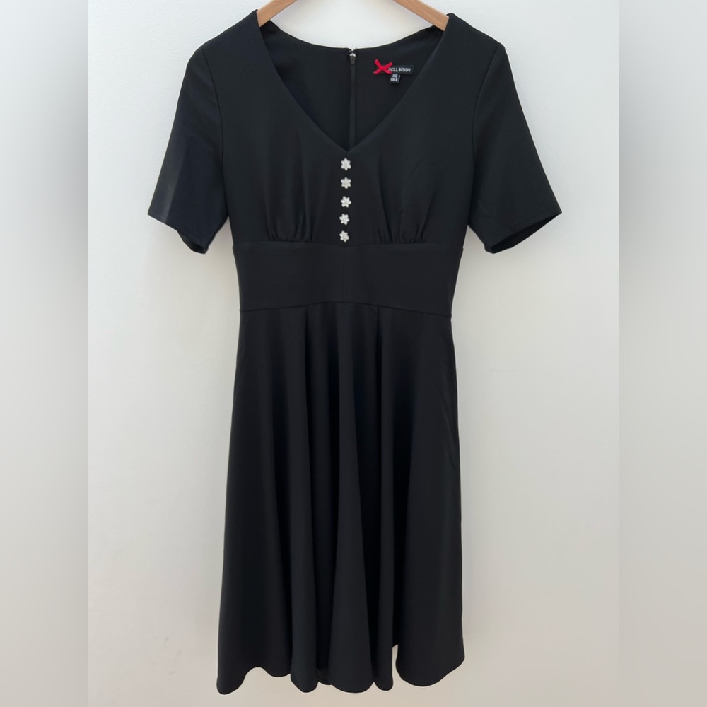 Sway With Me A-line Midi Dress Hell Bunny Black NWOT size XS
